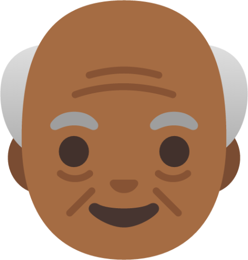 old man: medium-dark skin tone emoji