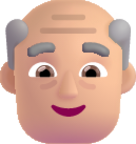 old man medium light emoji