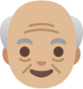 old man: medium-light skin tone emoji