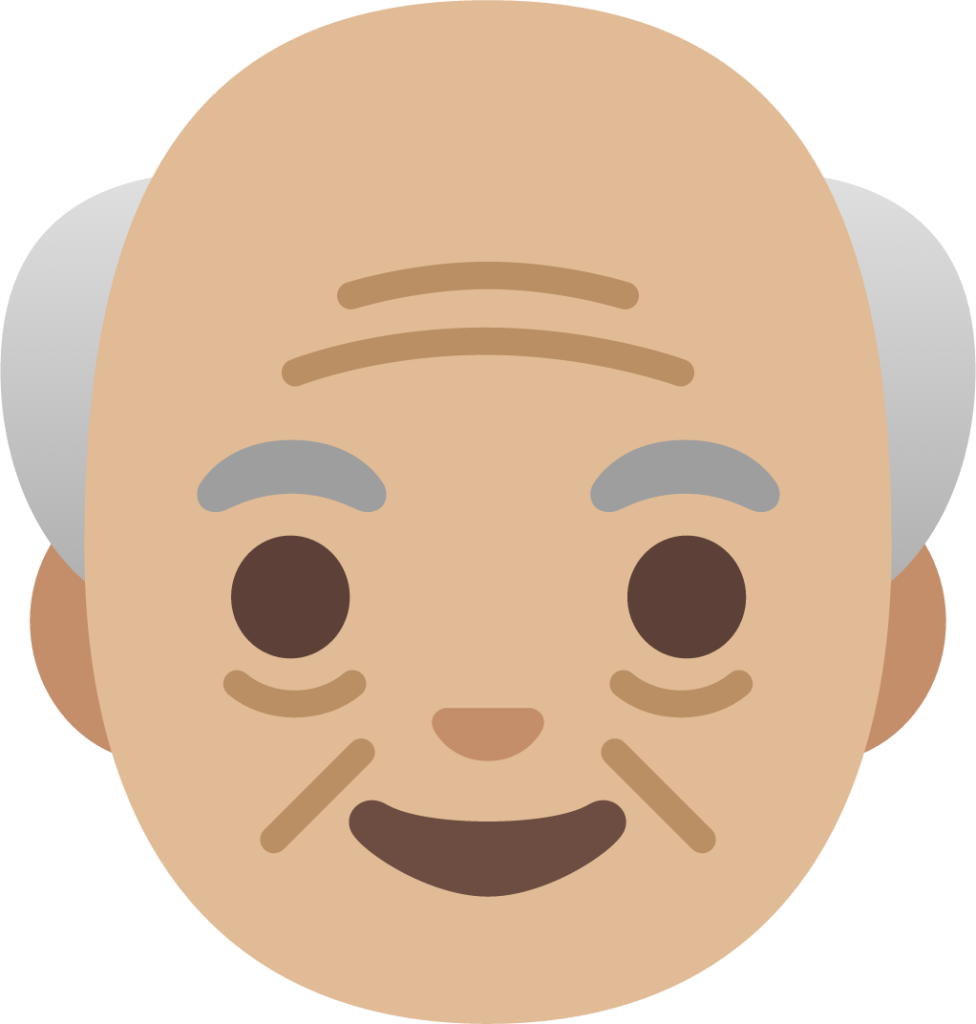 old man: medium-light skin tone emoji
