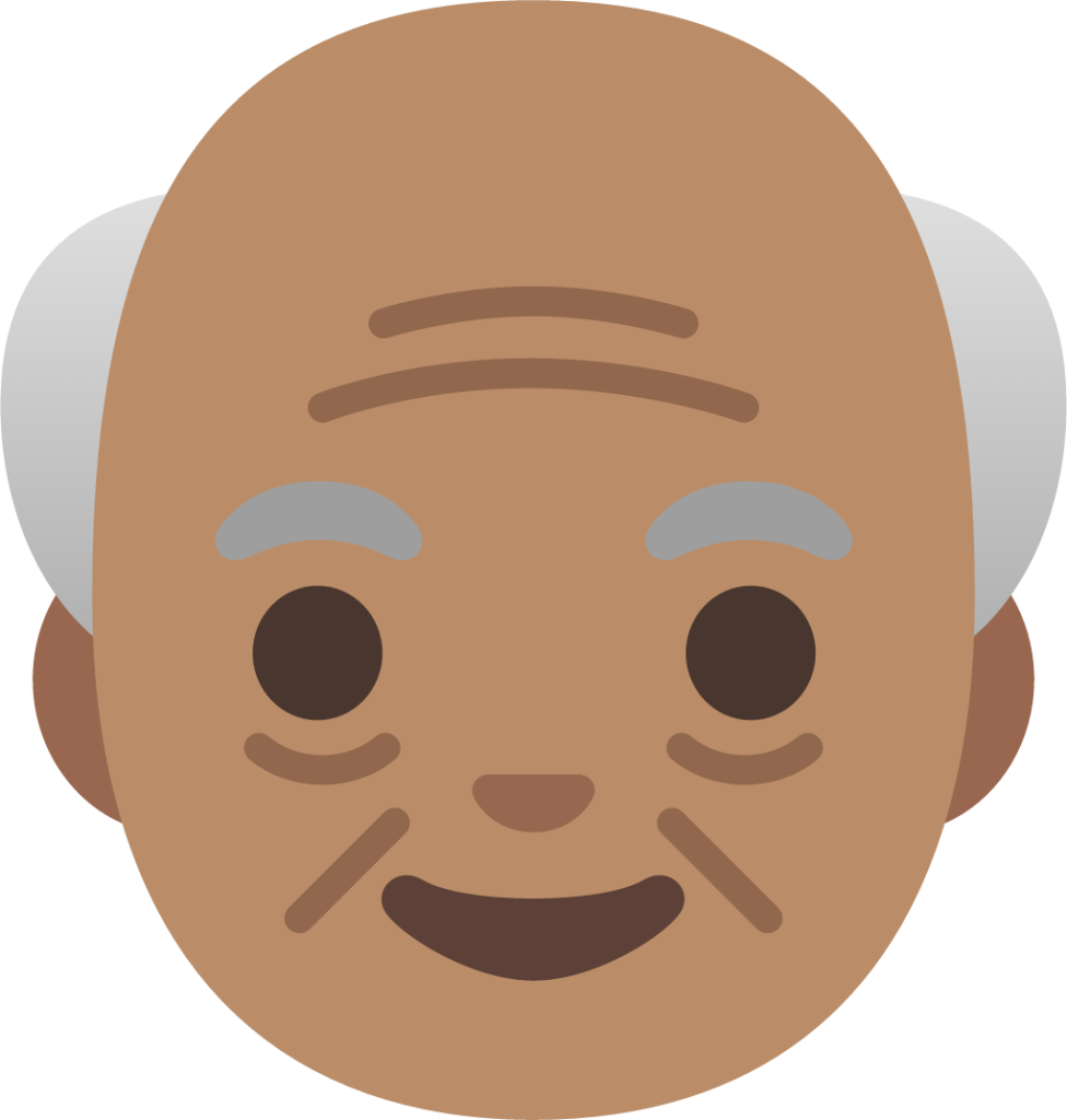 old man: medium skin tone emoji