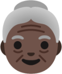 old woman: dark skin tone emoji