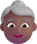 old woman medium dark emoji