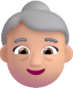 old woman medium light emoji