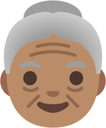 old woman: medium skin tone emoji