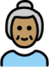 old woman: medium skin tone emoji