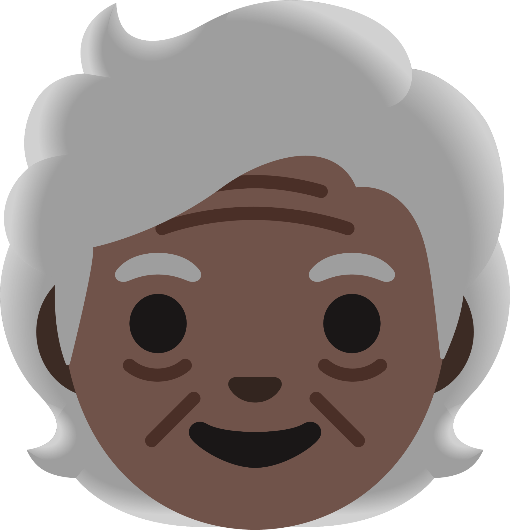 older adult: dark skin tone emoji