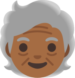 older adult: medium-dark skin tone emoji