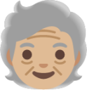 older adult: medium-light skin tone emoji