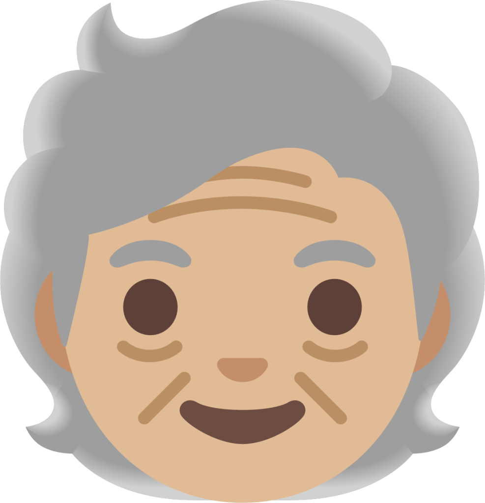 older adult: medium-light skin tone emoji
