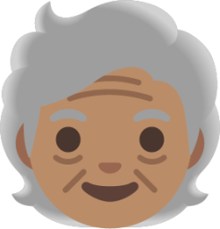 older adult: medium skin tone emoji