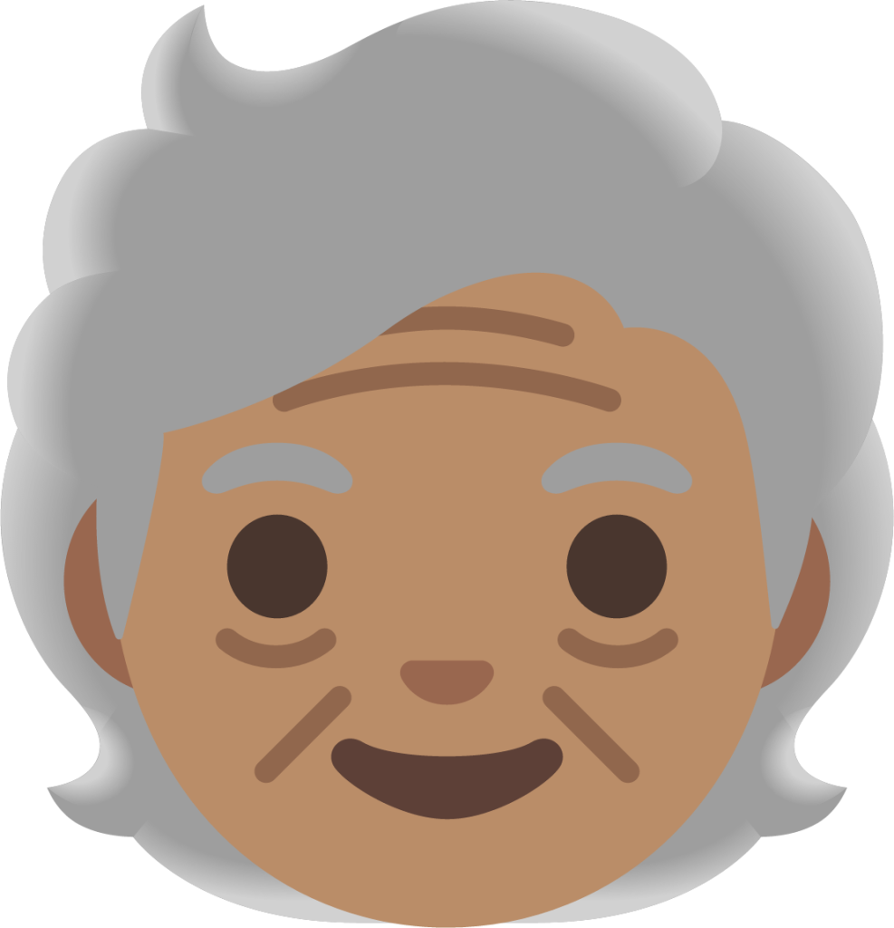 older adult: medium skin tone emoji