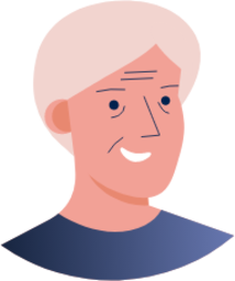 older person blonde hair illustration