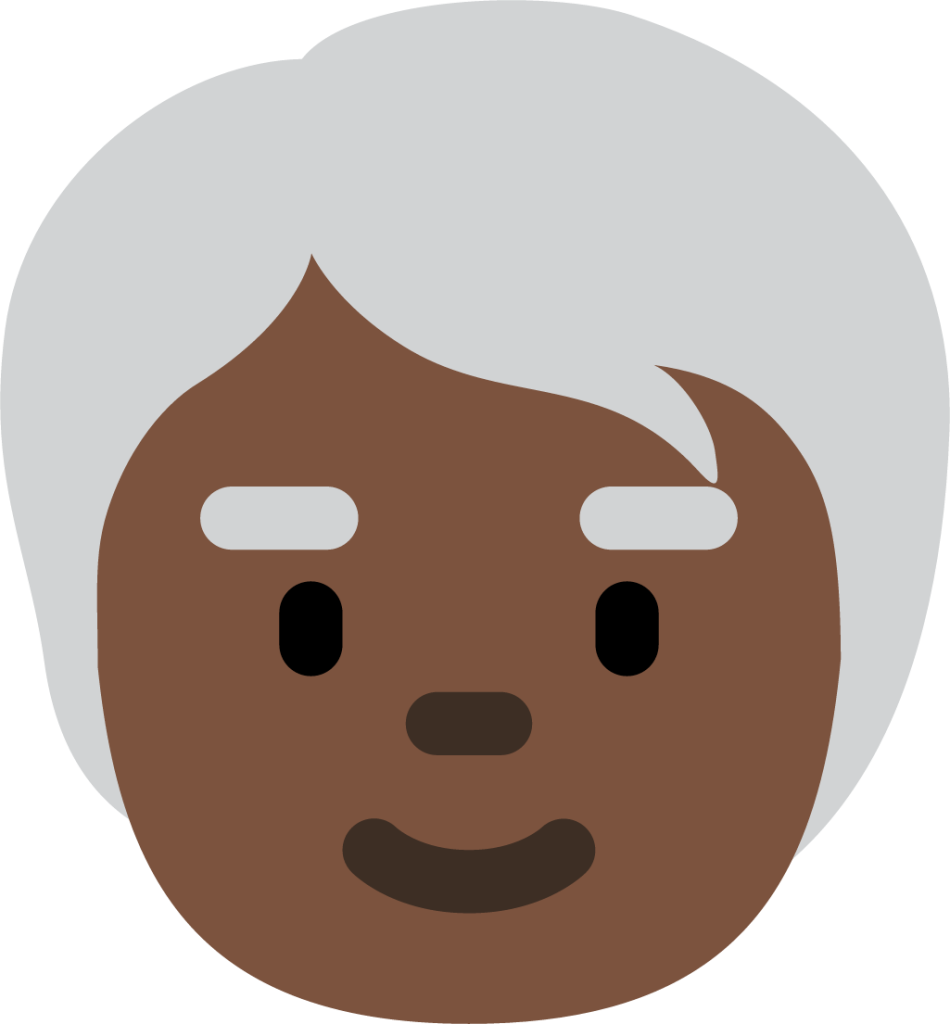 older person: dark skin tone emoji