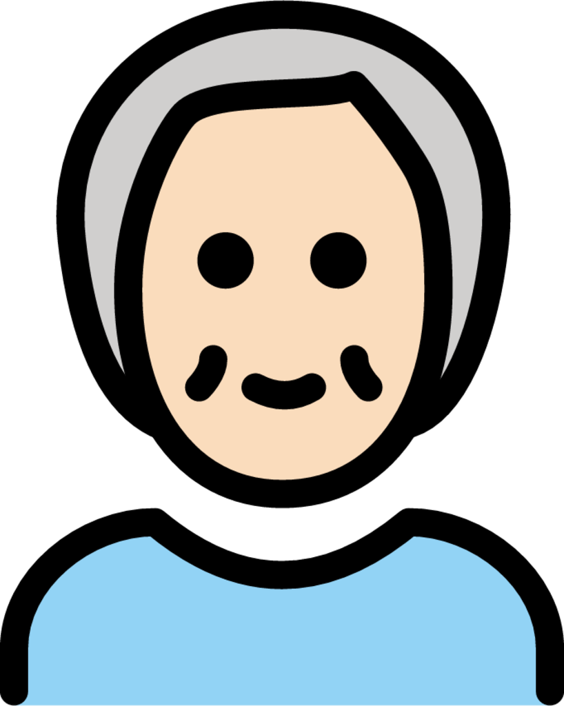 older person: light skin tone emoji