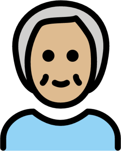 older person: medium-light skin tone emoji