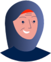 older person with head scarf illustration