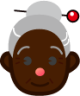 older woman (black) emoji
