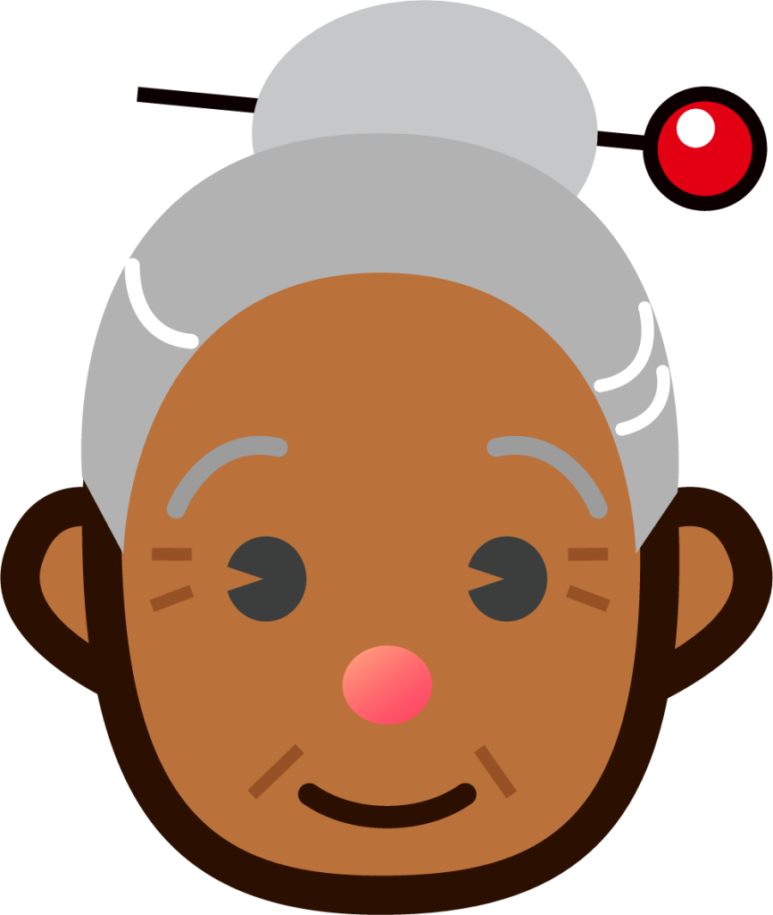 older woman (brown) emoji