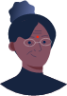 older woman with bindi illustration