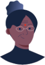 older woman with bindi illustration