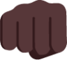 oncoming fist dark emoji