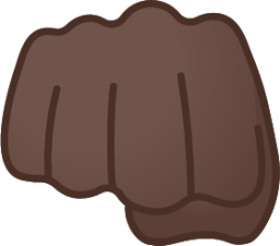 oncoming fist: dark skin tone emoji