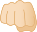 oncoming fist: light skin tone emoji