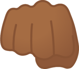 oncoming fist: medium-dark skin tone emoji