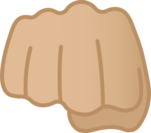 oncoming fist: medium-light skin tone emoji
