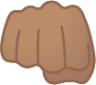 oncoming fist: medium skin tone emoji