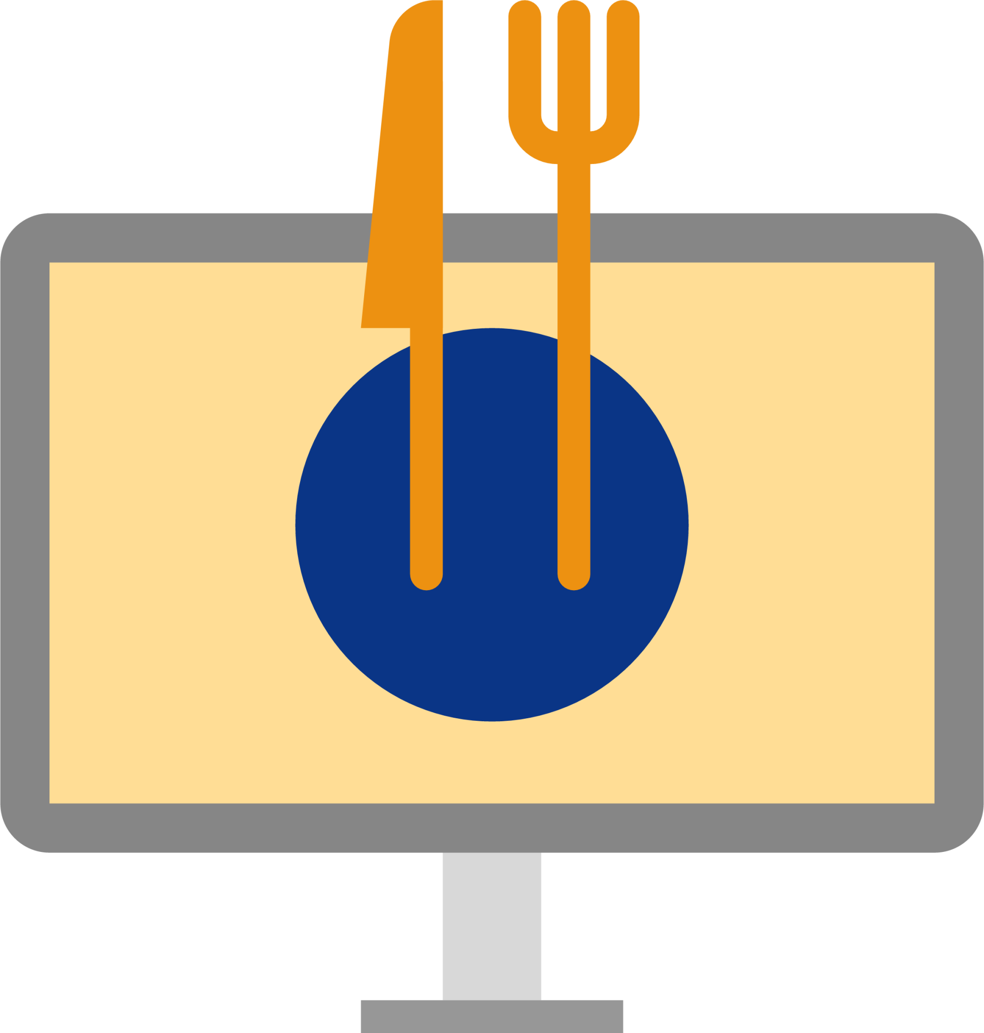 online computer order food knife fork icon