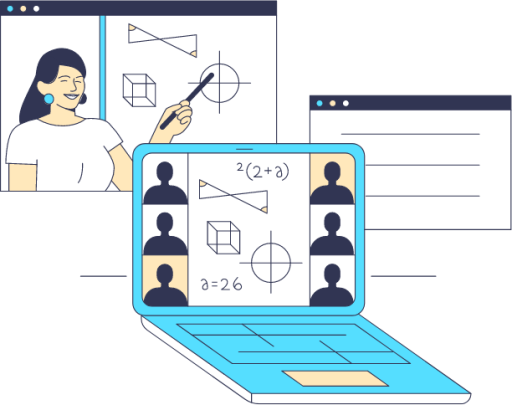 online learning laptop illustration