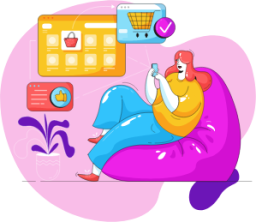 online shop shopping ecommerce commerce woman illustration