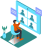 Online team meeting illustration
