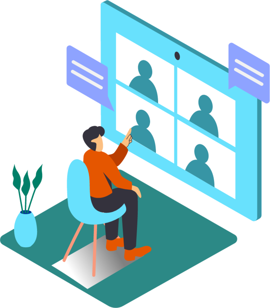 Online team meeting illustration