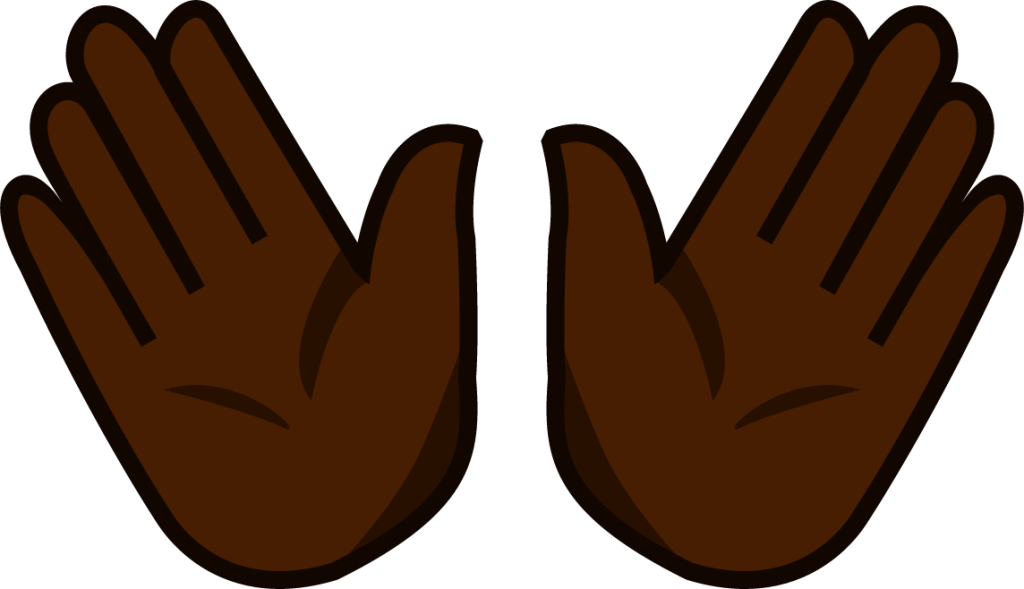 open hands (black) emoji