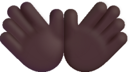 open hands dark emoji
