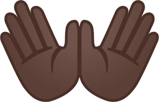 open hands: dark skin tone emoji