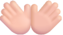 open hands light emoji