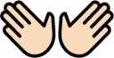 open hands: light skin tone emoji