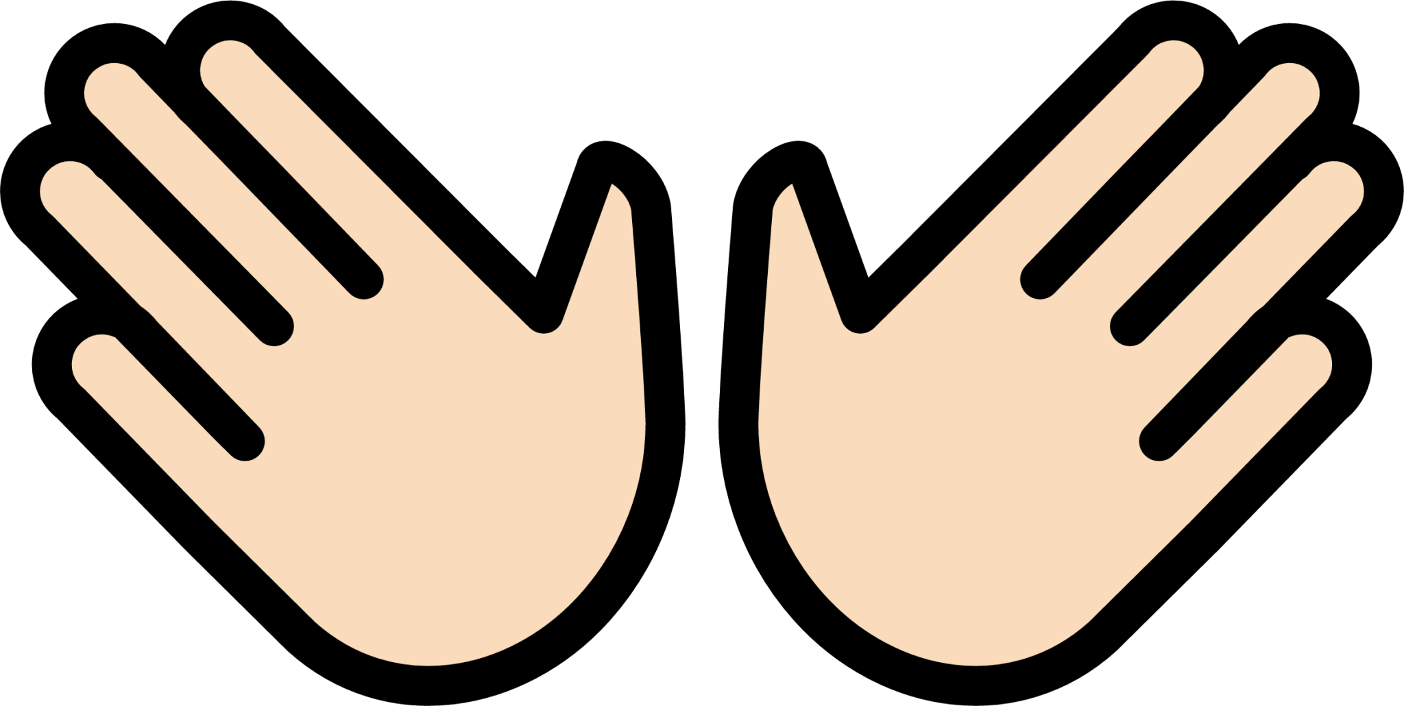 open hands: light skin tone emoji
