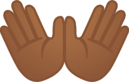 open hands: medium-dark skin tone emoji