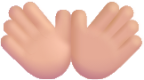 open hands medium light emoji