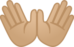 open hands: medium-light skin tone emoji