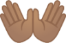 open hands: medium skin tone emoji