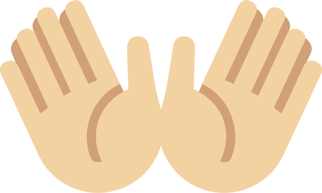 open hands sign tone 2 emoji