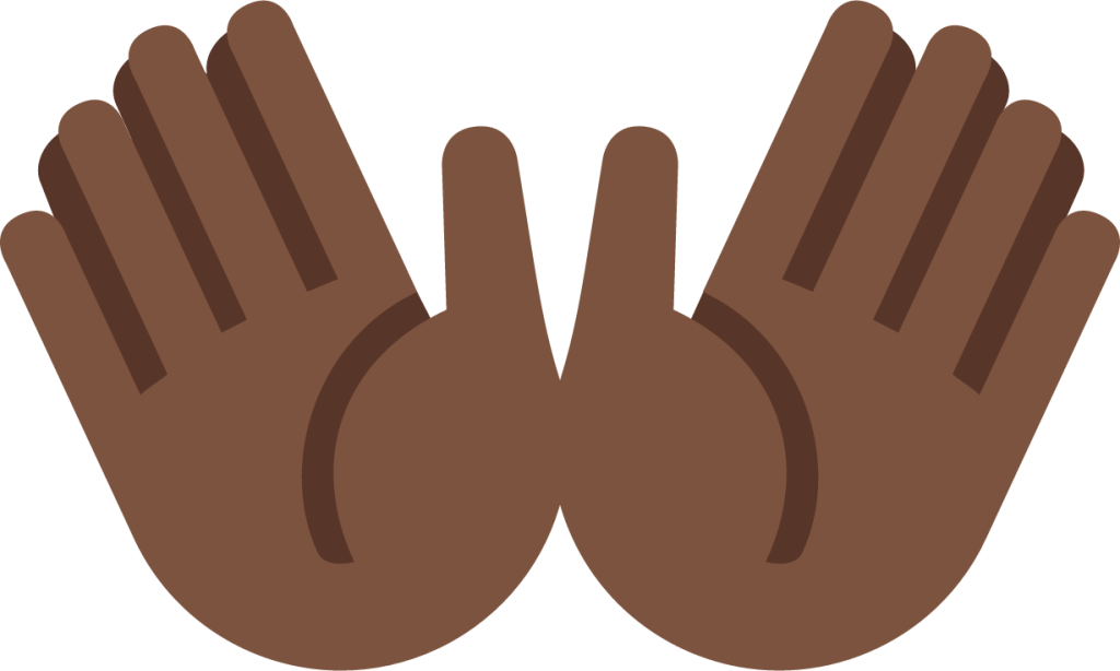 open hands sign tone 5 emoji