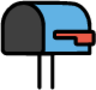 open mailbox with lowered flag emoji