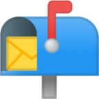open mailbox with raised flag emoji